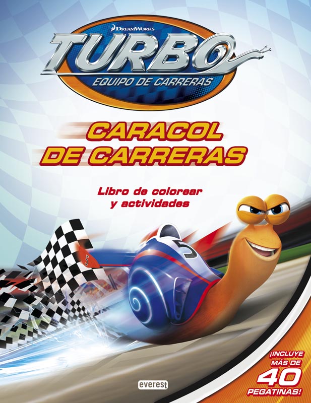 Descargar TURBO  CARACOL DE CARRERAS  LIBRO DE COLOREAR Y ACTIVIDADES CON PEGATINAS